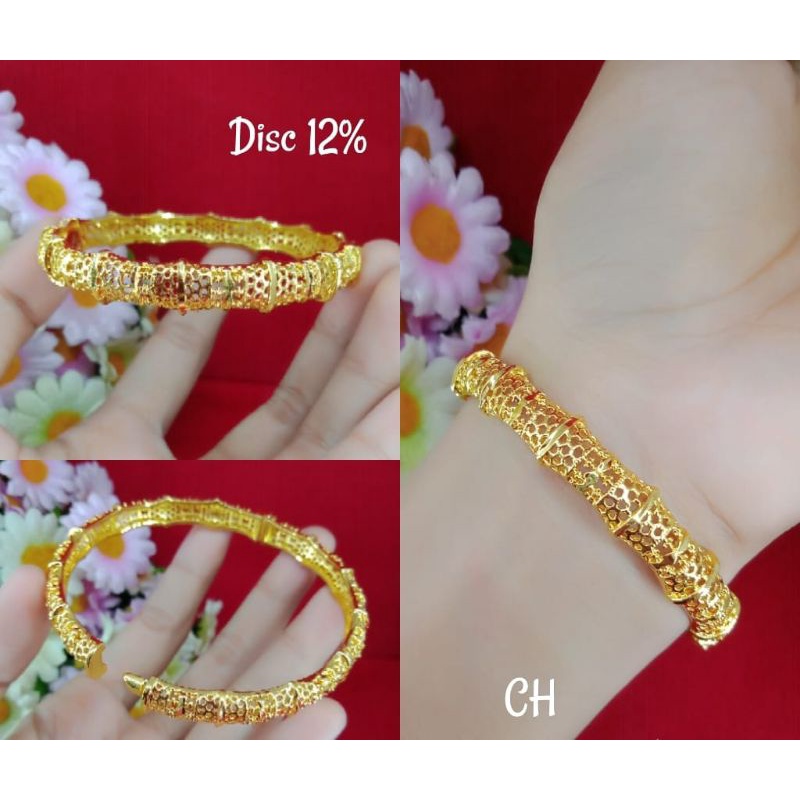 Gelang tangan perhiasan wanita emas muda kadar 35%