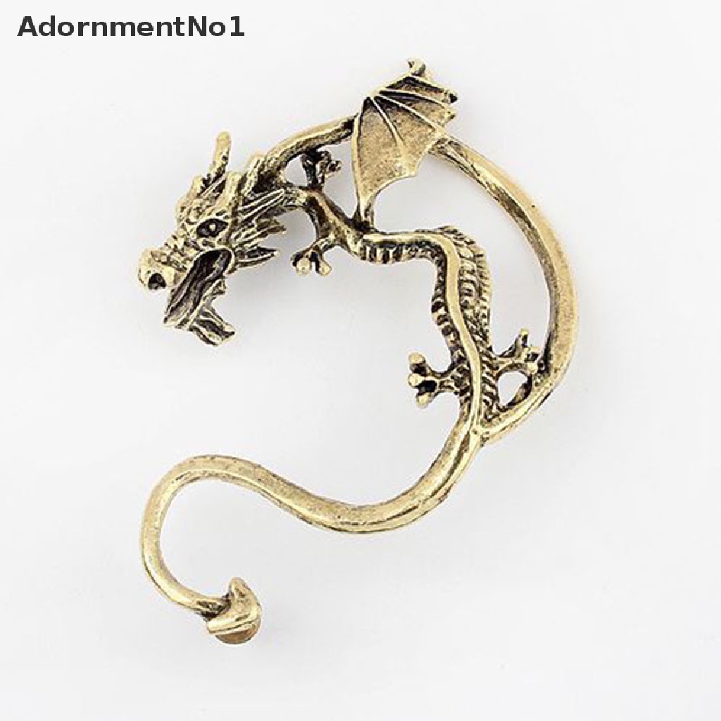 (AdornmentNo1) Anting Klip Telinga Gaya Vintage Gothic Punk Motif Naga Bahan Metal Untuk Wanita