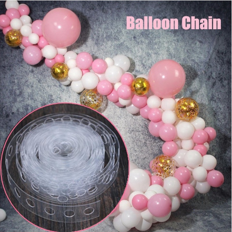 Holder Strip Rantai Balon Helium Bahan Latex Warna-Warni Ukuran 5M Untuk Dekorasi Pesta Ulang Tahun Pernikahan