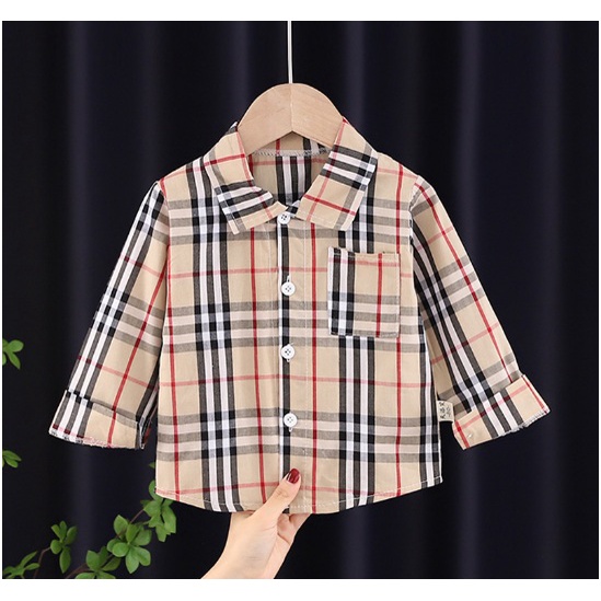 Kemeja anak cewek cowok import Baju anak import atasan anak import baju anak kemeja BURBERRY