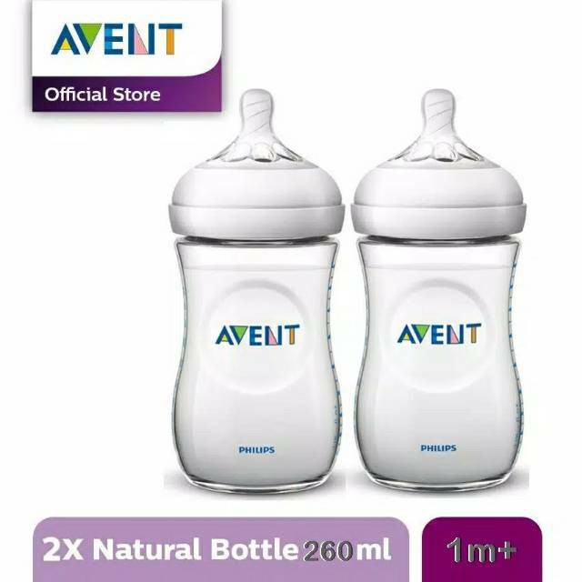 Philips Avent Natural Twin Pack Bottle 260ml white