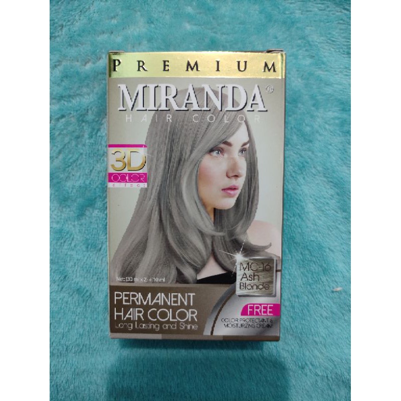 Miranda Permanent Hair Colour Pewarna ( Cat Rambut Permanen ) MC16 Ash Grey Blonde 30ml