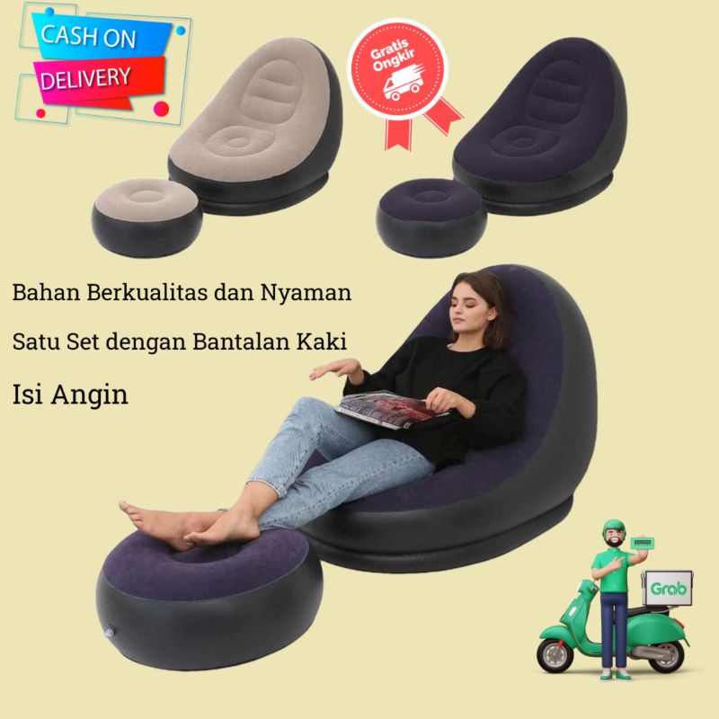 sofa santai angin intime dengan sandaan kaki kursi depan tv - 81003