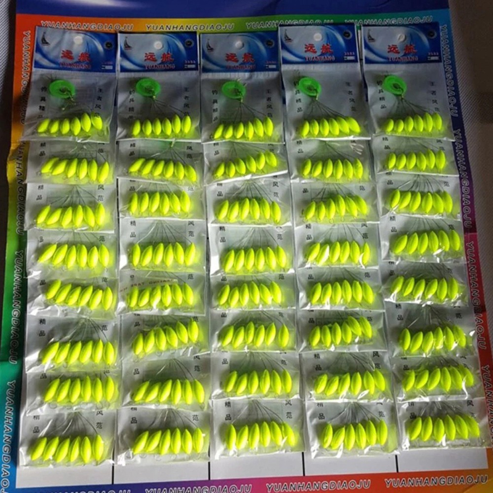 Quinton 240pcs Pelampung Pancing Bentuk Oval Warna Campur