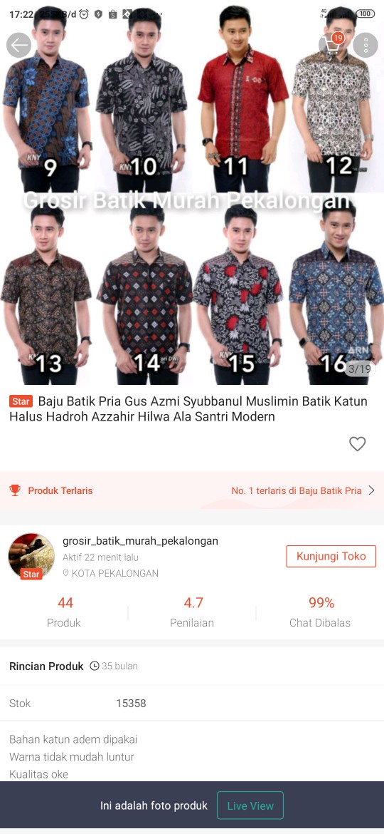 Baju Batik Pria Gus Azmi Syubbanul Muslimin Batik Katun Halus Hadroh Azzahir Hilwa Ala Santri Modern