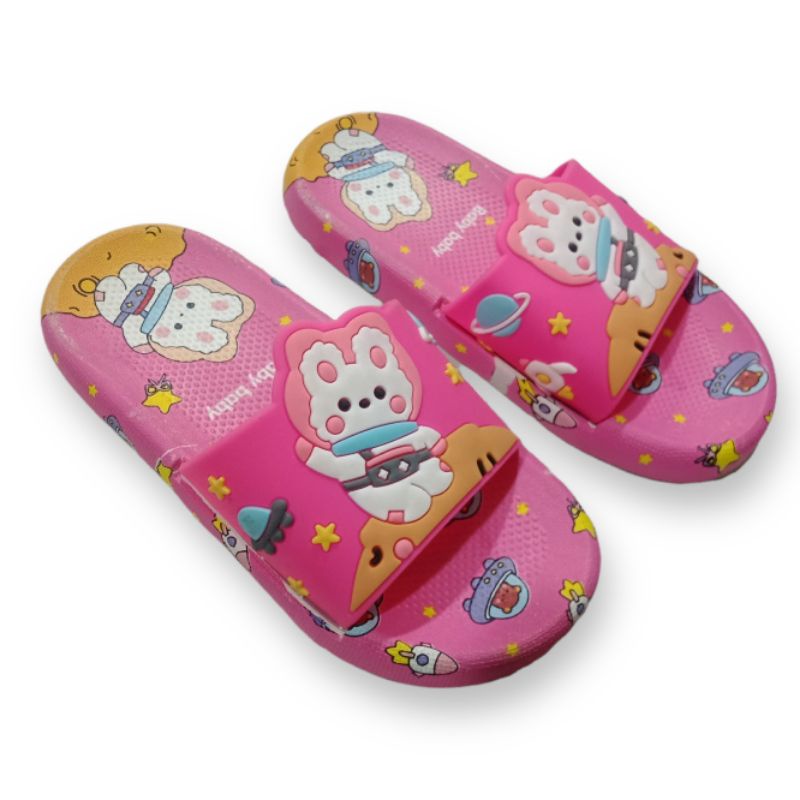 Sandal Slide Anak Perempuan Import Motif BTS Motif BT21