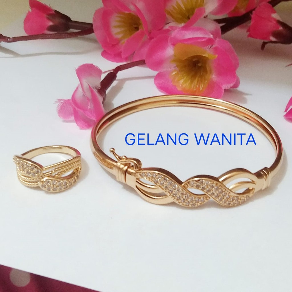 Kenten Acc - Set Perhiasan Wanita Gelang dan Cincin Warna Emas Xuping / Set Perhiasan C-1