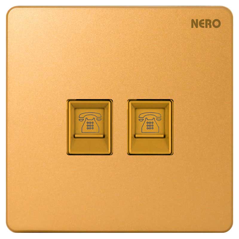 CASA X2PH2-Gold Saklar Telephone 2 Gang NERO