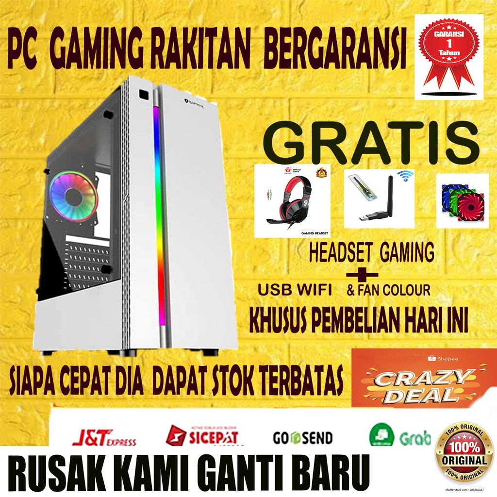 CPU PC KOMPUTER GAMING RAKITAN ALL IN ONE FULLSET MURAH i5 3470 HDD 1TB VGA GT 1030 2GB RAM 8GB AFF8