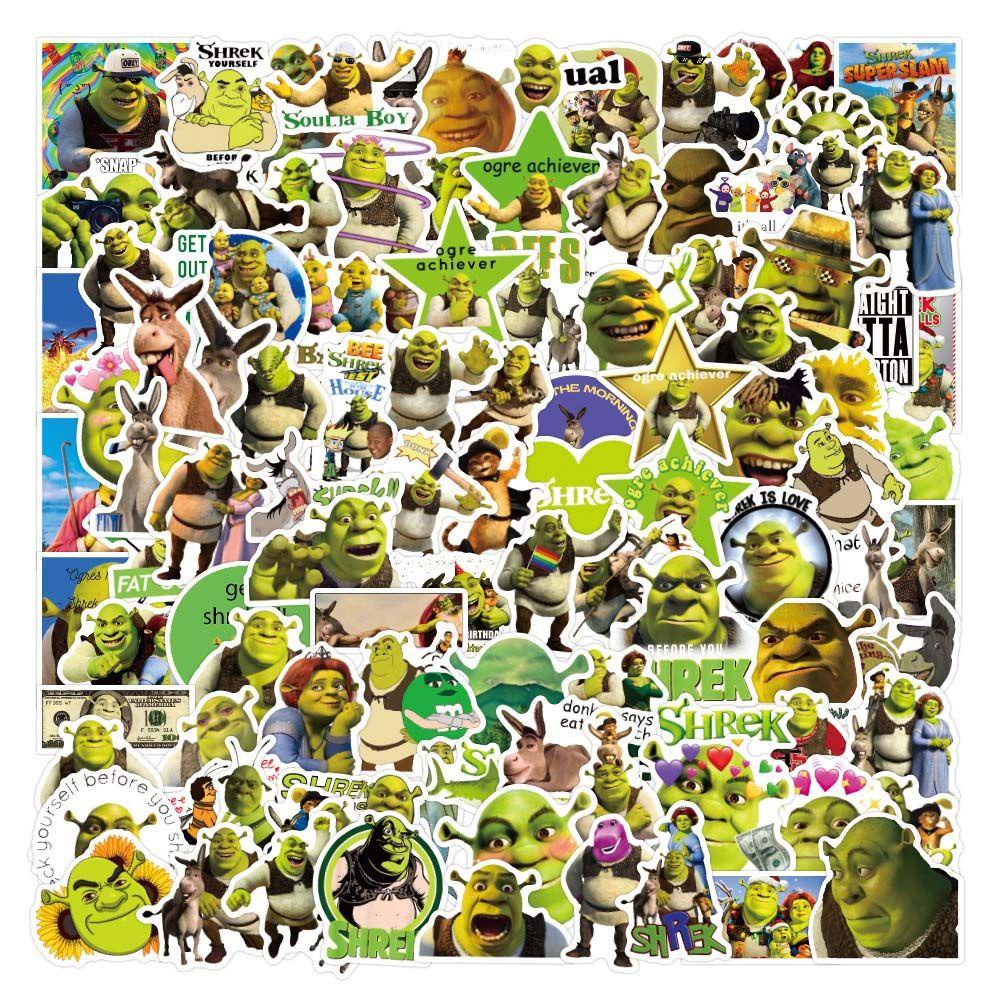 Lanfy Shrek Stiker Tahan Air Anak Hadiah Graffiti Stiker Alat Tulis Stiker Untuk Koper Laptop Fans Koleksi Hadiah Stiker Anime