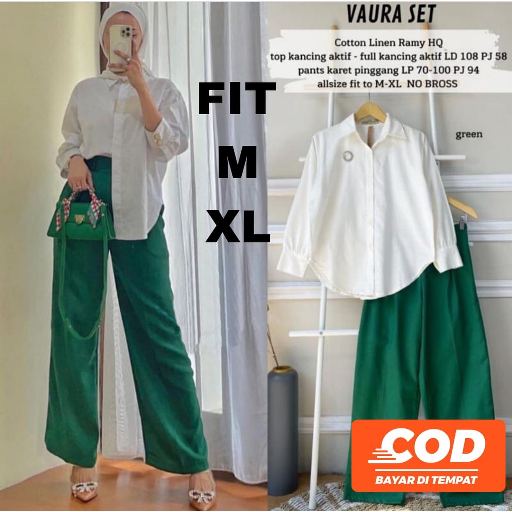 VAURA STELAN KATUN LINEN IMPORT PREMIUM BUSUI FRIENDLY SIZE M - XL NO BROSS / PAKAIAN WANITA REMAJA TERBARU / FASHION MUSLIM TRENDE / OUTFIT CEWEK - CEWEK ABG KEKINIAN / BAJU VINTAGE KANCING AKTIF