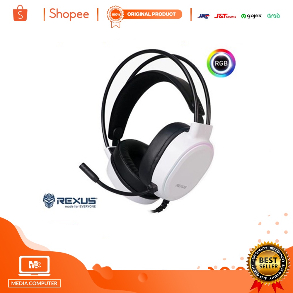 Headset Gaming Rexus Thundervox HX9 RGB White / Rexus Gaming Headset