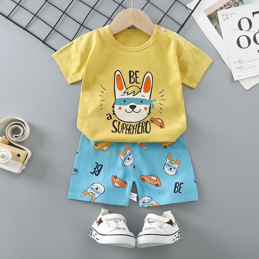 BABYSTORE01 -  DDA2 SETELAN ANAK 0-2 TAHUN SETELAN BAYI PIYAMA BAYI BAJU PENDEK DAN CELANA PENDEK 17-26