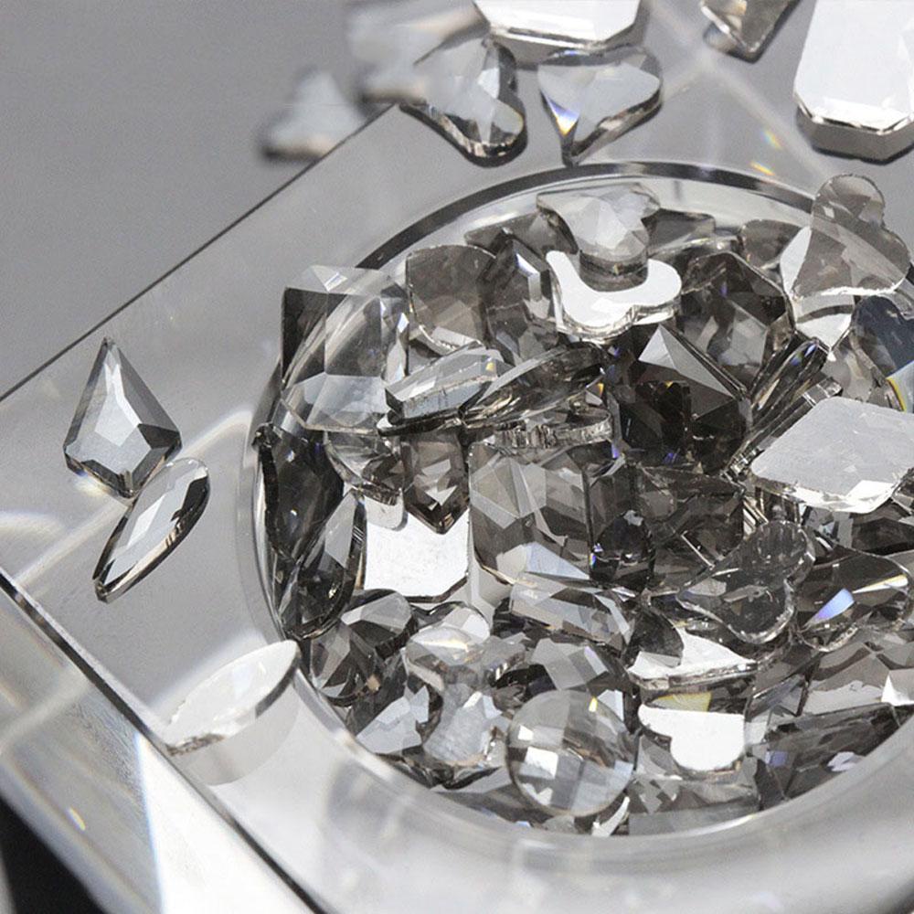 Agustina DIY Dekorasi Nail Art 100pcs 3D Hiasan Kuku Ungu Manicure Flat Shaped Diamond