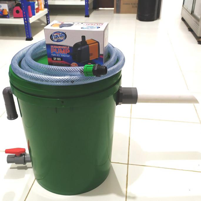Filter Tabung Kolam Ikan Koi Hias Aquaponik Paket (Tanpa Pompa Air)