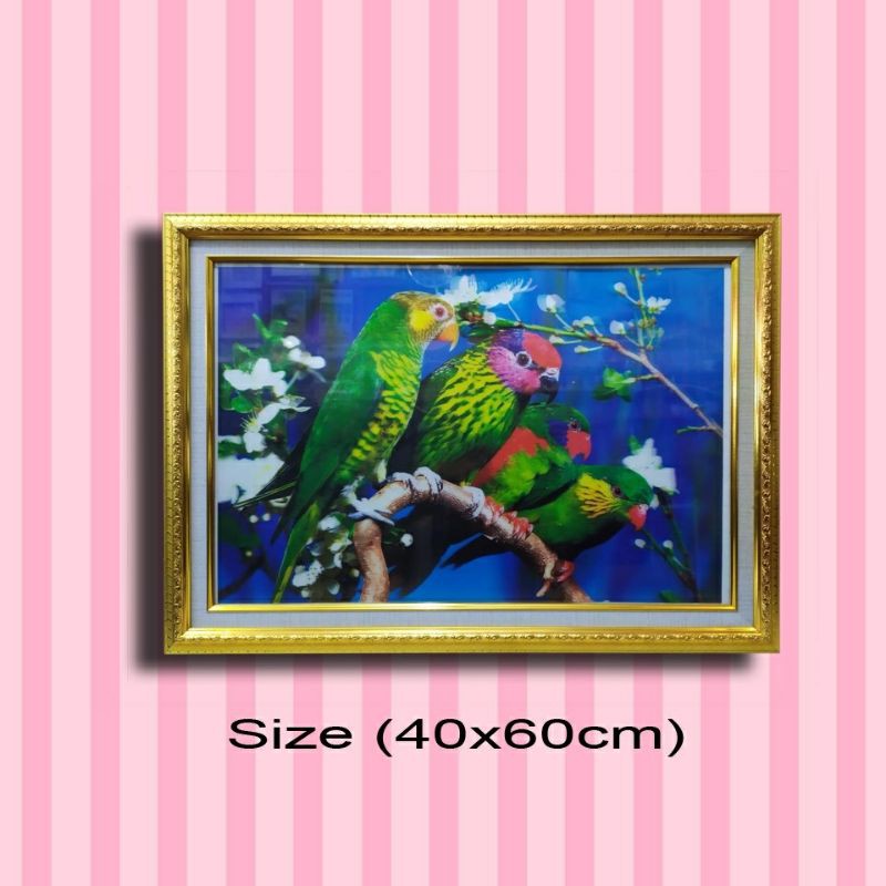 hiasan dinding gambar burung 3D