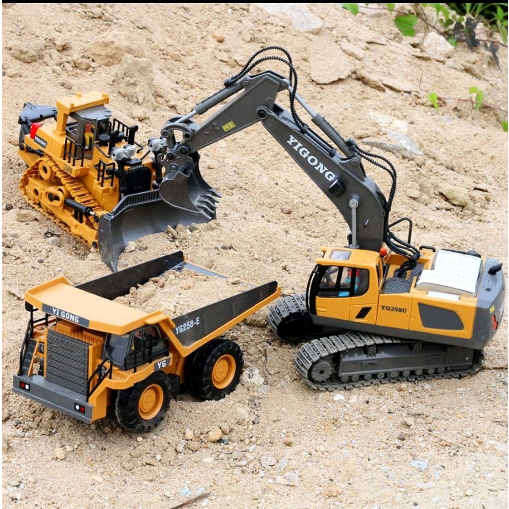 Mainan Anak SNI Remote Control EXCAVATOR RC Tracktor Dump Trucks Remote kontrol