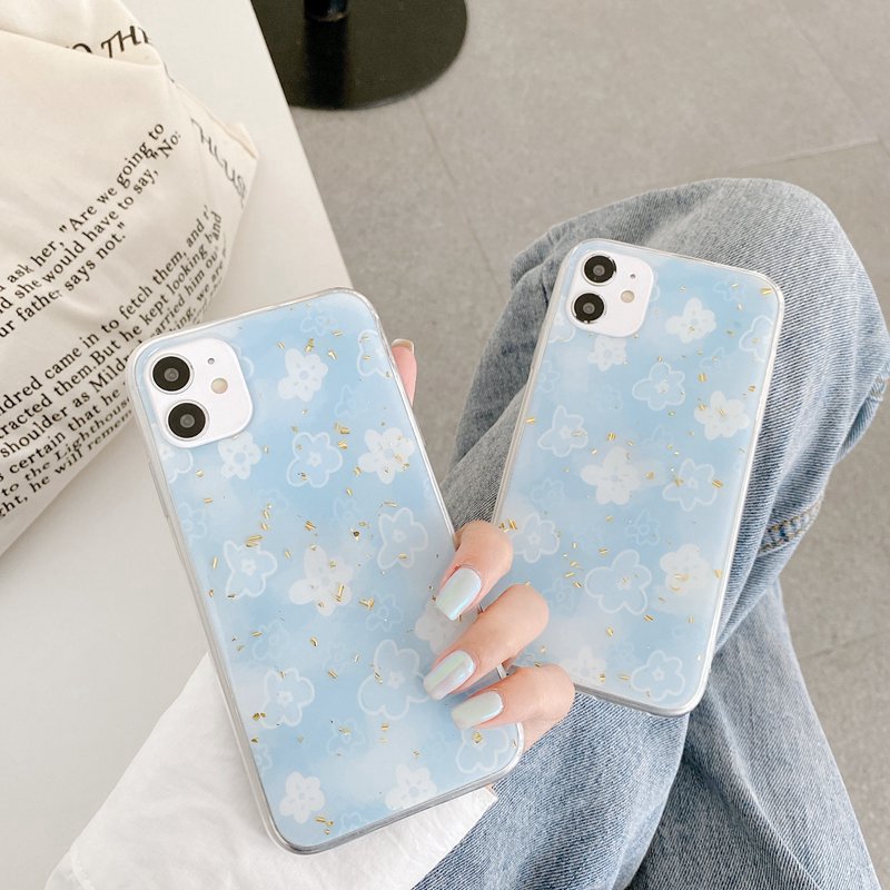 Pretty Blue Flowers Soft Case Iphone 6 6s 7 Plus 8 Plus