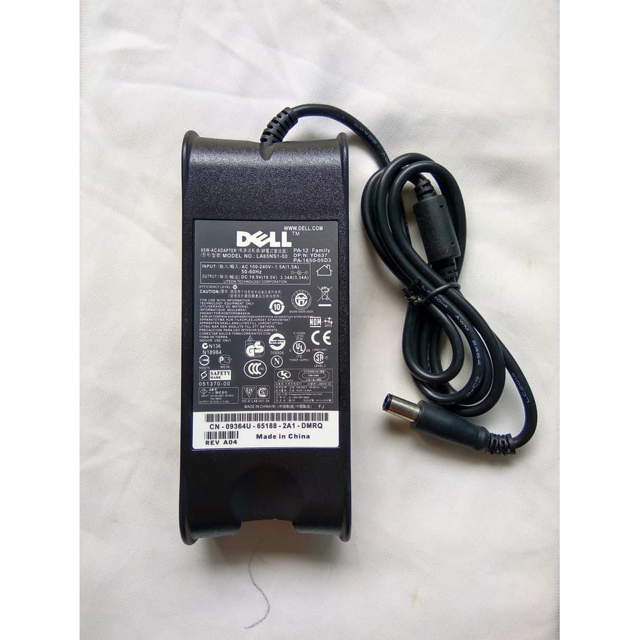 Adaptor Charger Original Dell 14R N4010 N4050 N4110 N5110 3450 19.5V - 3.34A DC 7.4 X 5.0mm