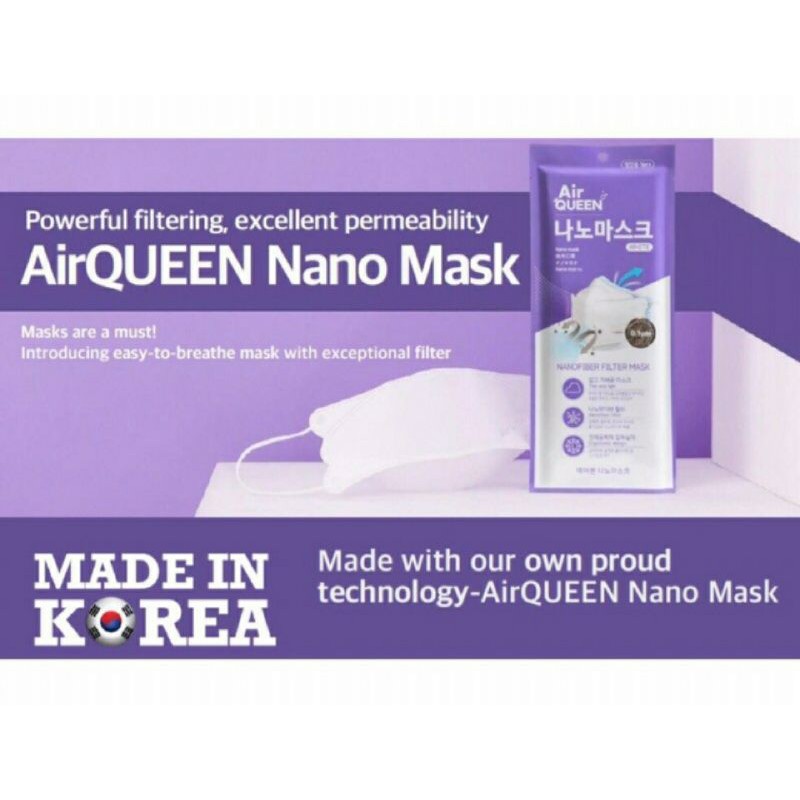 Masker Air Queen NanoFiber - AirQueen Nanofiber Filter Mask Ori Korea