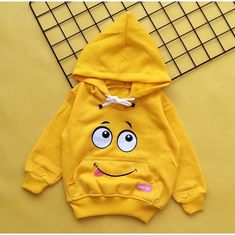 sweater mantel bayi tali 6-18 bulan motif emoticon