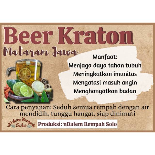 Jual Beer Kraton Wedang Rempah Bir Jawa Bir Mataram Beer Mataram Shopee Indonesia