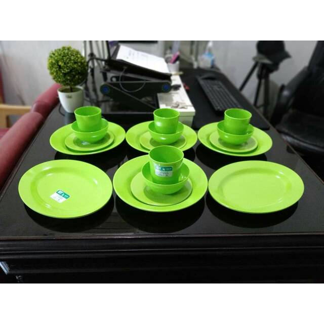 Piring Melamin Set/Onyx Seiv Amarilis Melamine Green set