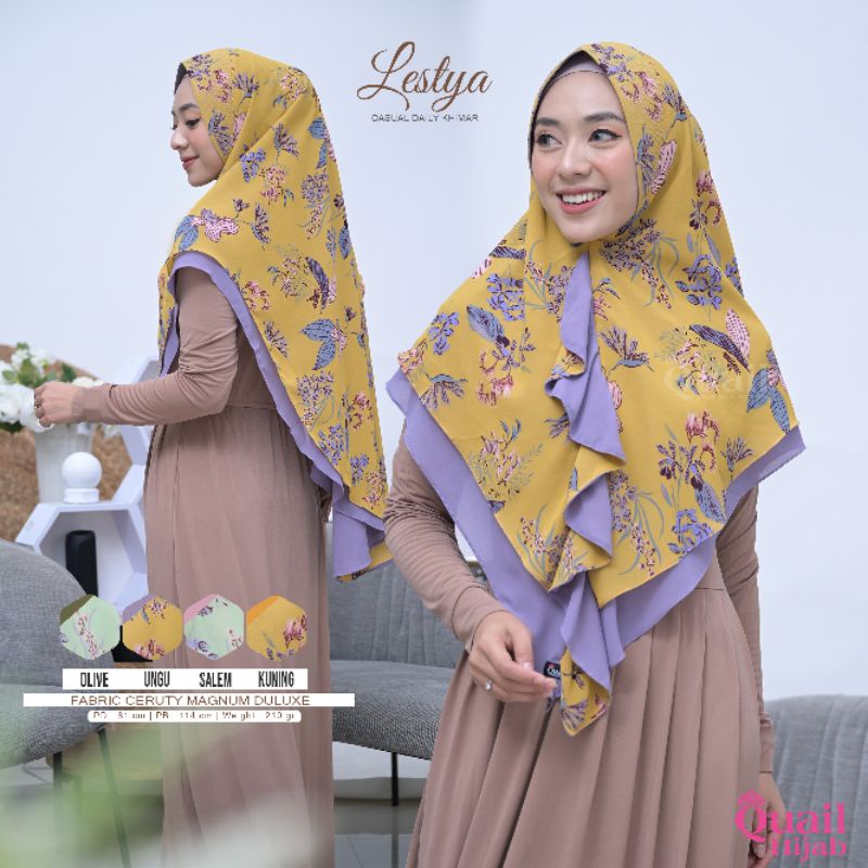 Hijab Instan Bergo Jumbo Ceruty Original Jilbab Quail LESTYA