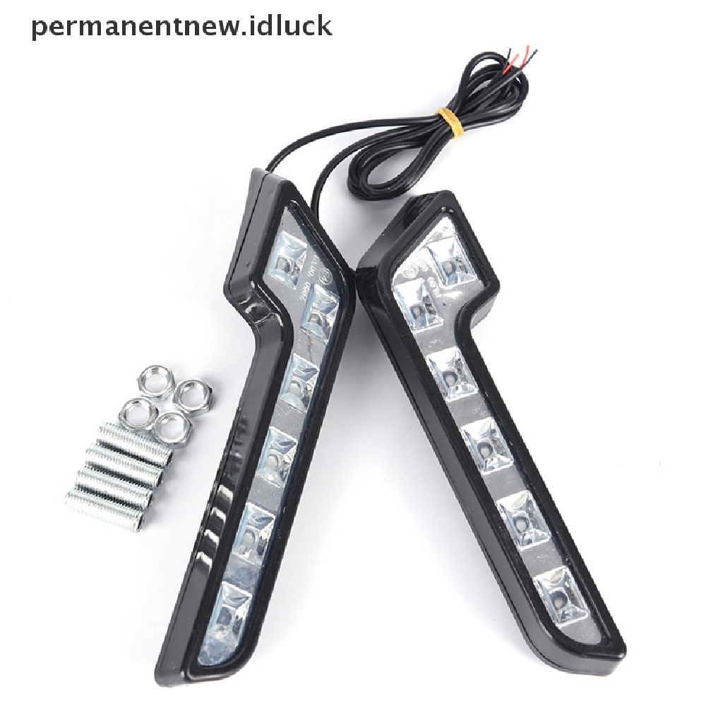 2 Pcs Lampu Kabut DRL 6 Led 12V Warna Putih Untuk Mobil