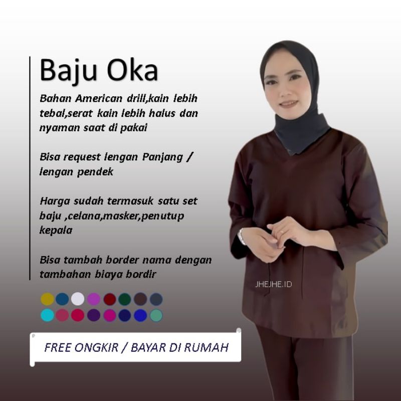 Doctor’s Scrub / Set Baju Celana Jaga OKA OK Perawat/Dokter Lengan Panjang /Dokter Lengan pendek/