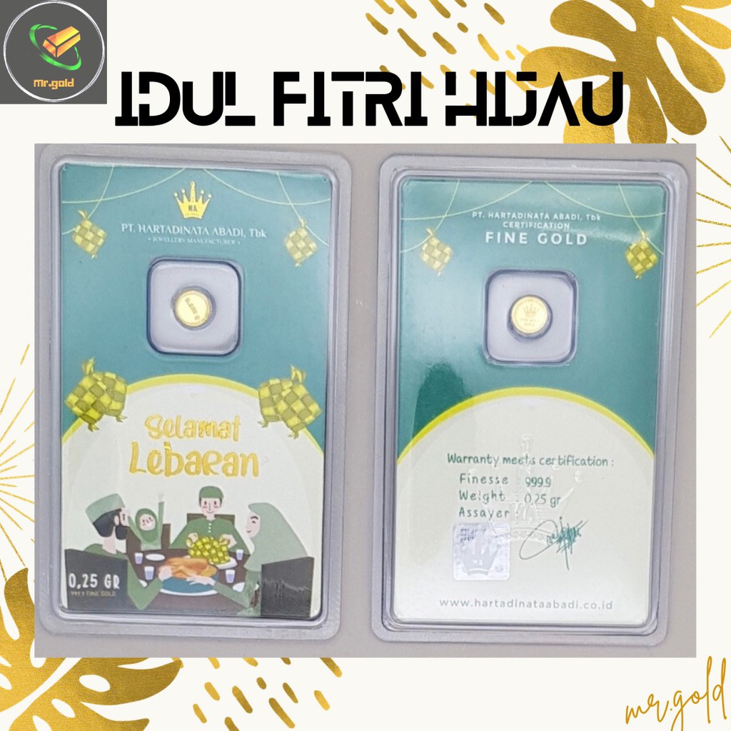 EMAS LOGAM MULIA MINI HARTADINATA ABADI 0.25 GRAM EDISI IDUL FITRI HIJAU / GIFT SERIES ACC LM HRTA