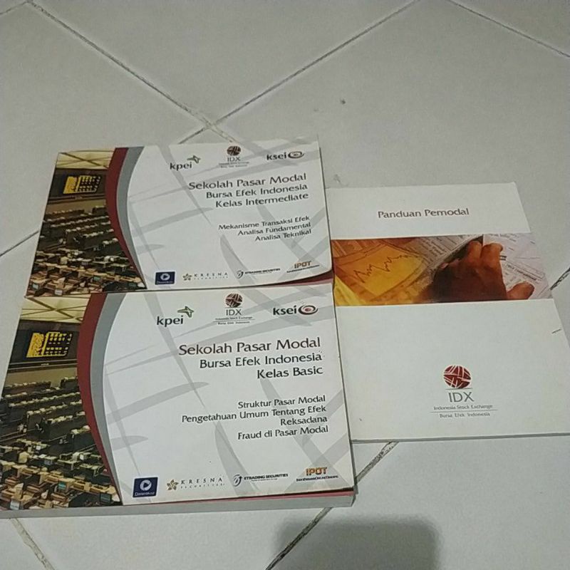 preloved 4 buku bursa efek Indonesia - pengenalan sekolah pasar modal kelas basic, sekolah pasar mod