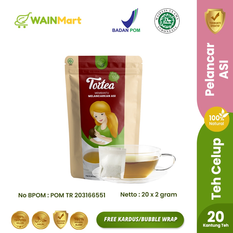 TORTEA Teh Celup Torbangun ORIGINAL Pelancar ASI Booster Tea Torbangun Herbal Untuk Ibu Menyusui