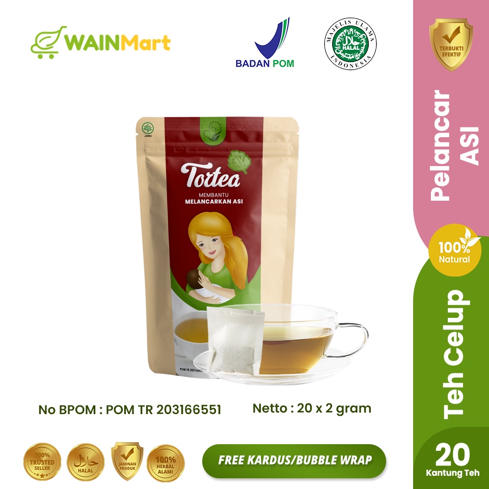 ASI UP TEA (TORTEA) Teh Celup Torbangun ORIGINAL Pelancar ASI Booster Tea Torbangun Herbal Untuk Ibu Menyusui