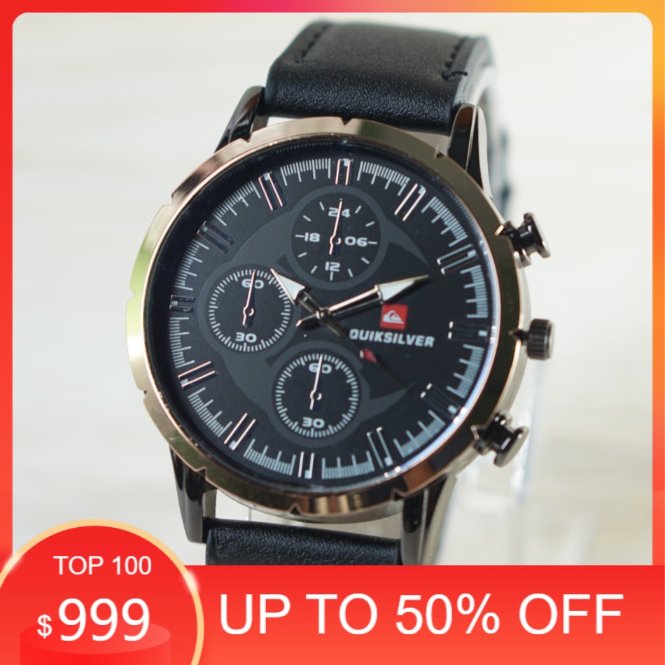 WBS JAM TANGAN PRIA CHRONO MURAH KEREN QS QUICKSILVER KULIT SPORT IMPORT PREMIUM MURAH QS006
