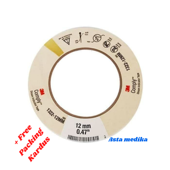 Autoclave Tape 12mm &amp; 18mm 3M - Comply Steam Indicator Tape - Adhesive Tape 1322 12mm &amp; 1322 18mm 3M