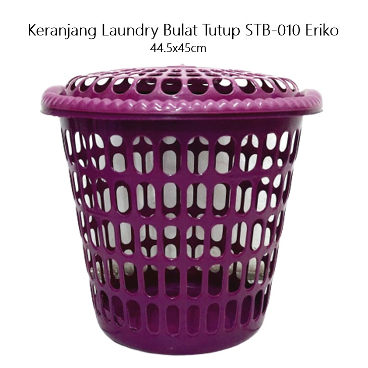 Keranjang Laundry Bulat Tutup STB-010 Eriko