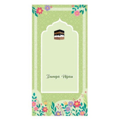 Sajadah Anak Custom New Motif-Bunga Hijau