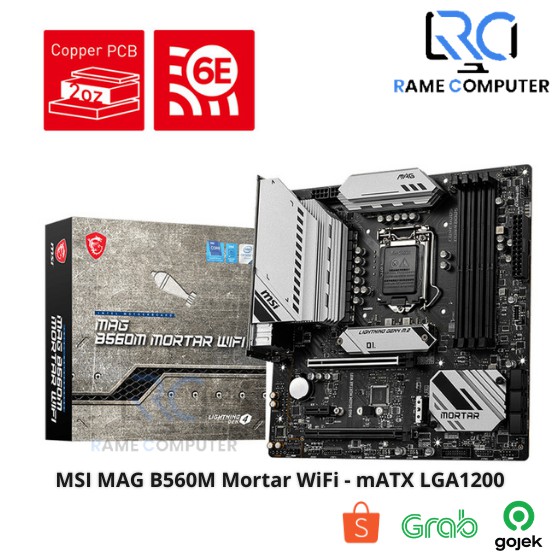 Mainboard / Motherboard MSI MAG B560M Mortar WiFi - mATX INTEL SOCKET LGA1200 - Mobo MSI B560M