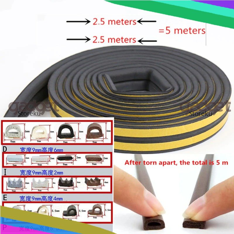 Lis Penghalang Debu Serangga Bawah Pintu Door Bottom Soundproof Sealing Strips Tipe D 2x2.5m