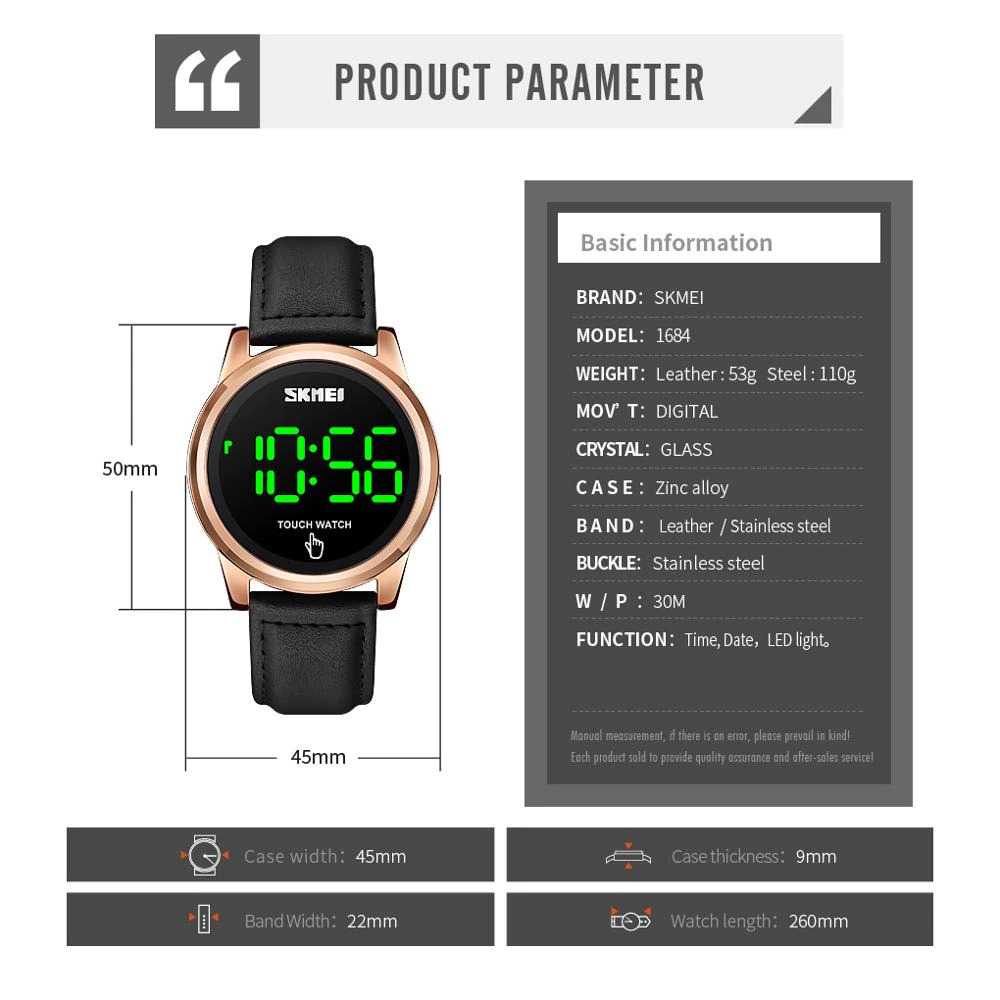 IDN - SKMEI Jam Tangan Digital Pria Strap Kulit - 1684