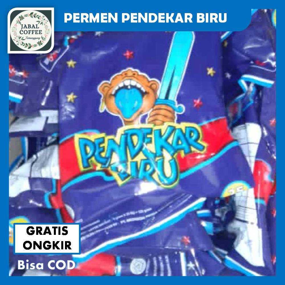 Permen Loli Pendekar Biru / Permen Pendekar Biru / Permen Bronson Kaki Biru / Lolipop Jadul J43