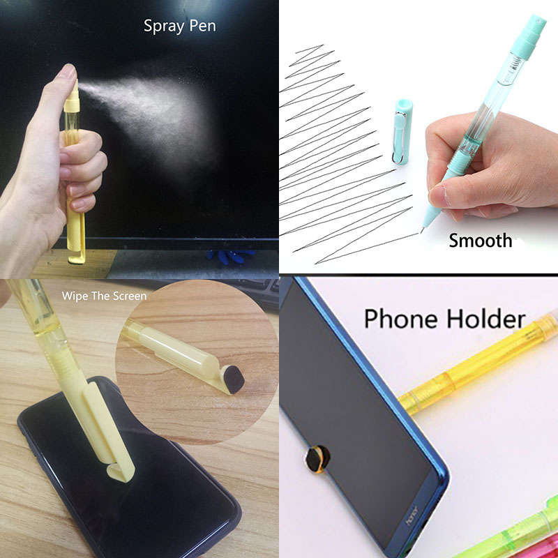 Alco-Pen 4in1 Pena Gel / Spray / Hand Sanitizer / Holder Handphone Portable Bisa Diisi Ulang