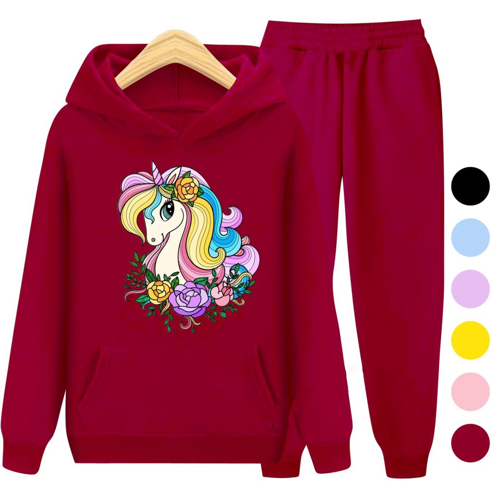 Setelan Anak Sweater Hoodie UNICORN / Sweater Anak Size S (3-5 Thn) M (5-7 Thn) XL(9-12 thn) XXL (13 + thn)