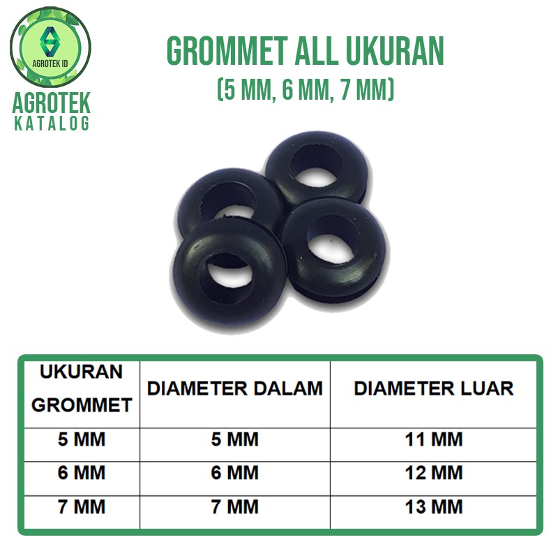 Grommet 5 Mm 6 Mm 7 Mm Karet Gromet Seal Hidroponik Untuk Selang Pe  5 Mm 6 Mm 7 Mm