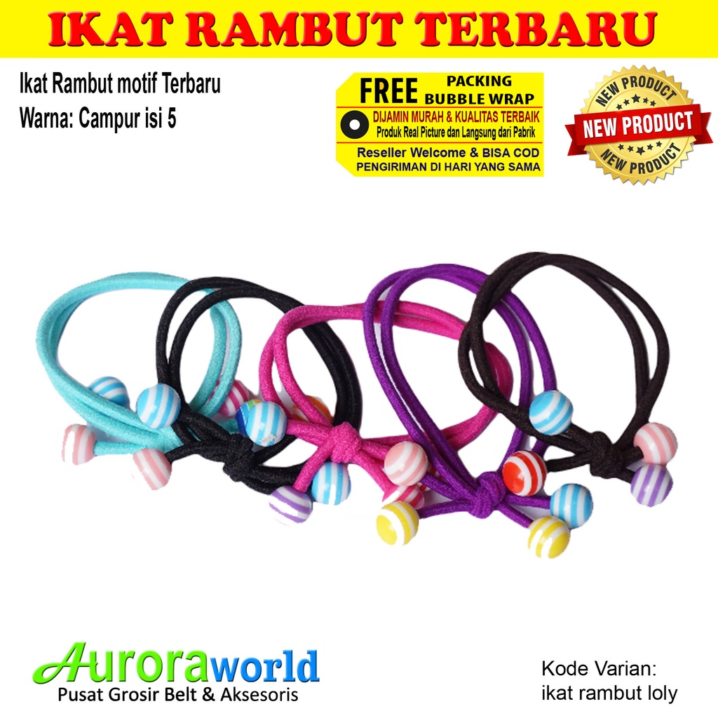 AURORAWORLD 5PCS IKAT RAMBUT KOREA TERBARU KUNCIRAN RAMBUT WANITA BISA COD