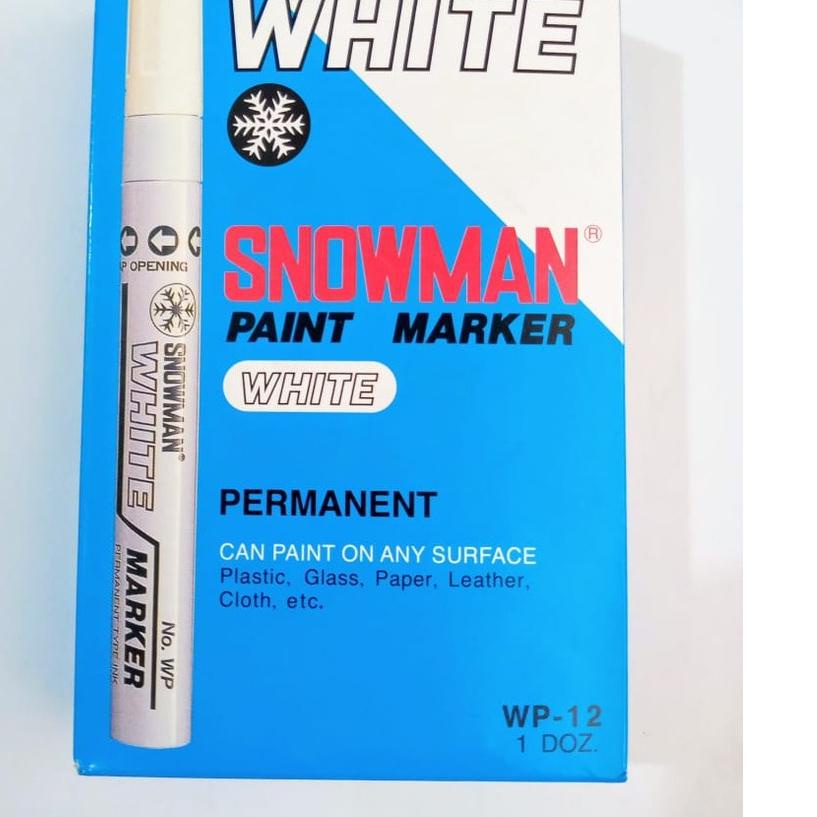 

✨ 7.7 Sepidol White Paint Marker Putih / Emas / Silver Permanen BESAR Snowman termurah se indonesia