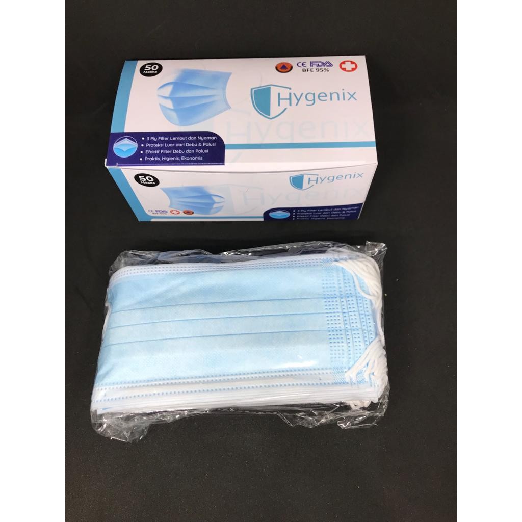 Masker Hygenix Earloop 3ply isi 50 Pcs Murah Hygenix - Big Plaza