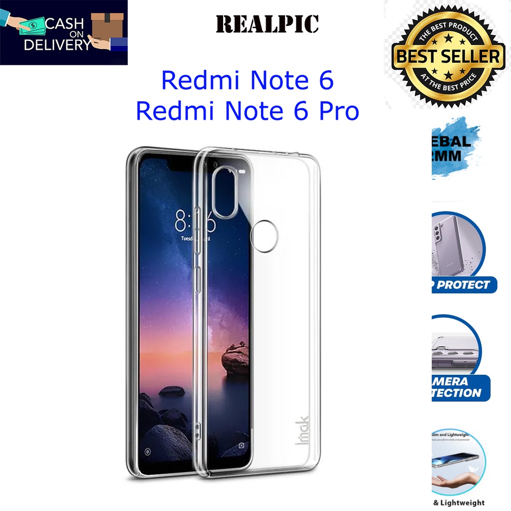 Case Xiaomi Redmi Note 6 / Redmi Note 6 Pro Casing Clear HD KETEBALAN 2MM BENING TRANSPARAN TPU Premium Softcase