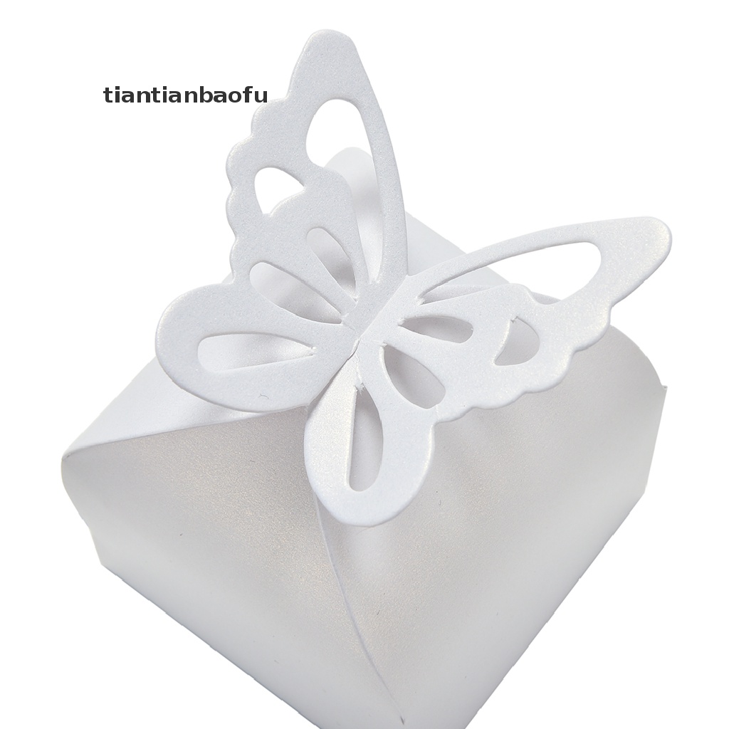 [tiantianbaofu] 10pcs Butterfly Style Favor Gift Candy Cake Boxes For Wedding Party Baby Shower  10x Butterfly Cake Wed